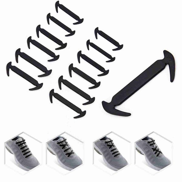 

12 child black silicone shoe laces, White;pink