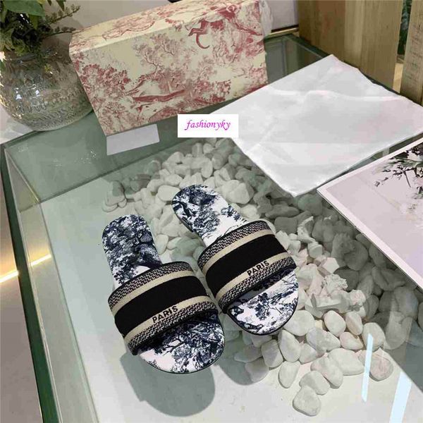 

fashion dazzle flowers women sandals designer slippers embroidery sandal floral brocade slipper striped beach causal slippers, Black