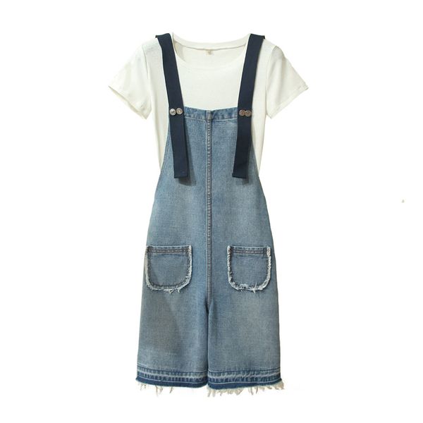 

xl-5xl summer denim overalls short denim jumpsuit romper women jeans playsuits casual overalls shorts rompers female playsuits, Black;white
