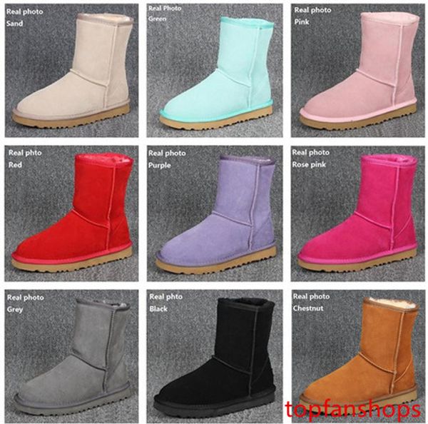

designer boots women snow boots classic style cow suede leather waterproof winter warm short boots brand ivg 12 colors