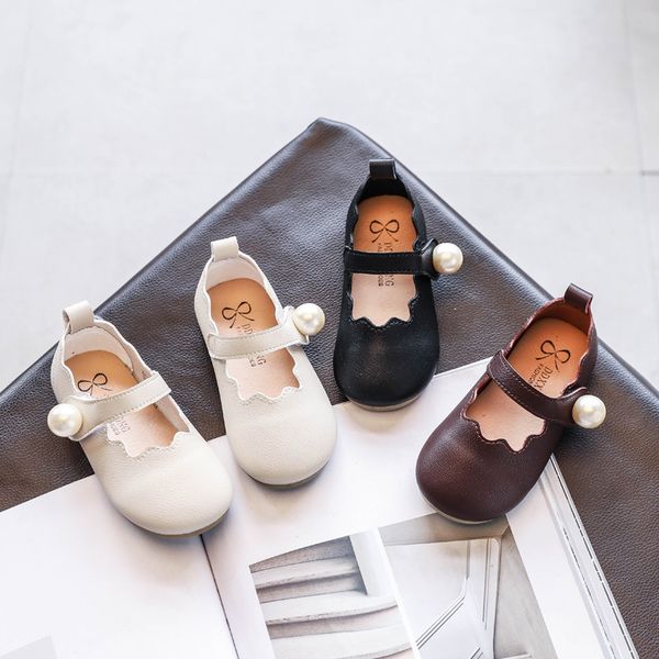 

girls' princess shoes new children's pearl bean shoes kids kids for girl, Black