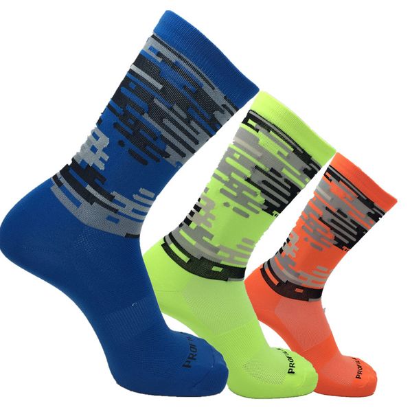 

professional brand sport socks breathable road bicycle socks outdoor racing cycling breathable basketball, Black