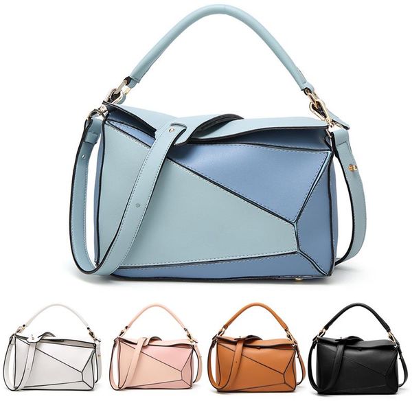 

individual crossbody bags for women ladies irregular shape pu leather patchwork vintage women messenger bags sac