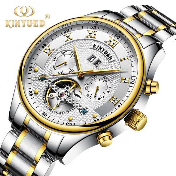 

fully automatic multifunctional mechanical movement specializes in manufacturing exquisite mechanical tourbillon men watch luxury watch de, Slivery;brown