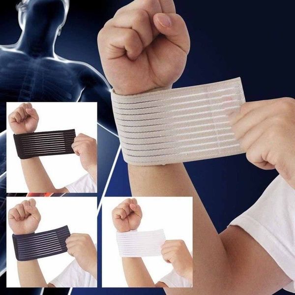 

1pcs elastic sport bandage wristband hand gym support wrist brace wrap tennis cotton weat band fitness powerlifting, Black;red
