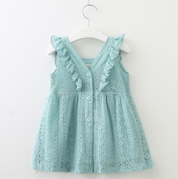 

summer girls princess dress lace ruffled buckle baby skirt dress gb608, Red;yellow