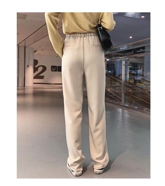 

a196-summer trendy one button skinny pants wide leg pants, Black