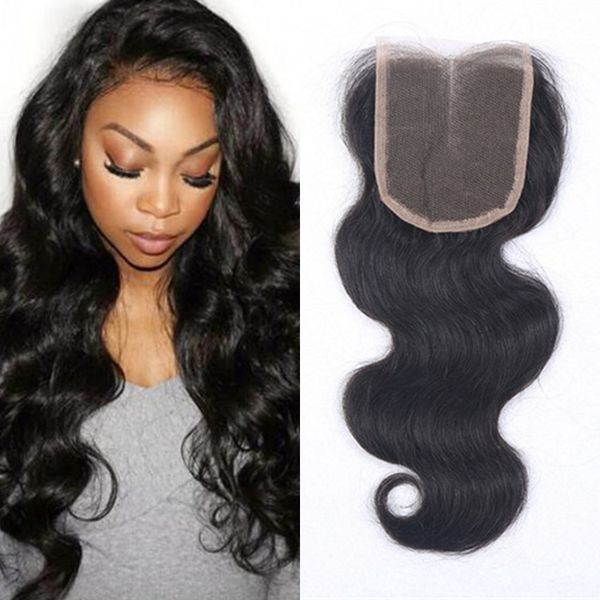 

peruvian virgin human hair lace closure 4x4 body wave closures with baby hair natural color hair closure, Black;brown