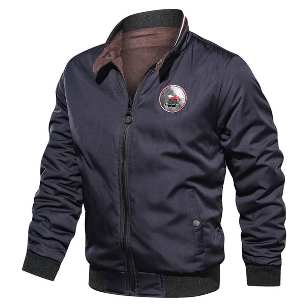 

outerwear & coats jackets streetwear men's autumn winter casual pure color two-sided wear breathable jacket coat chaqueta hombre, Black;red