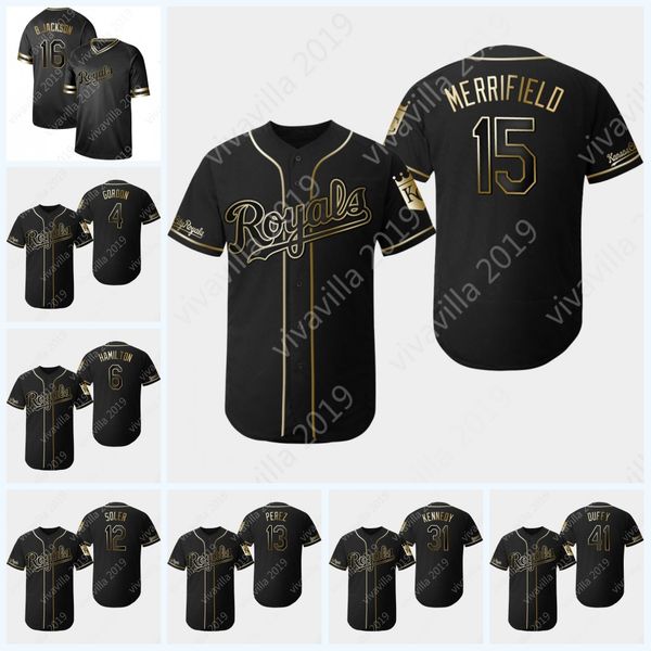 

2019 Black Gold Kansas City 15 Whit Merrifield 4 Whit Merrifield 13 Salvador Perez 6 Billy Hamilton Ian Kennedy Danny Duffy Royals Jerseys
