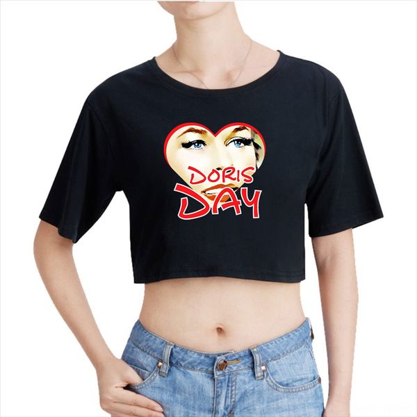 

2019 all-match day ( dai) navel short sleeve t-shirt 2019 all-match doris day (doris dai) navel short sleeve t-shirt, White