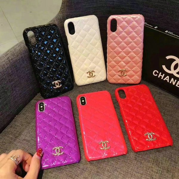 

Brand design patent leather phone case for iphone Xs max 7 7plus 8 8plus 6 6plus Xr X hard back cover