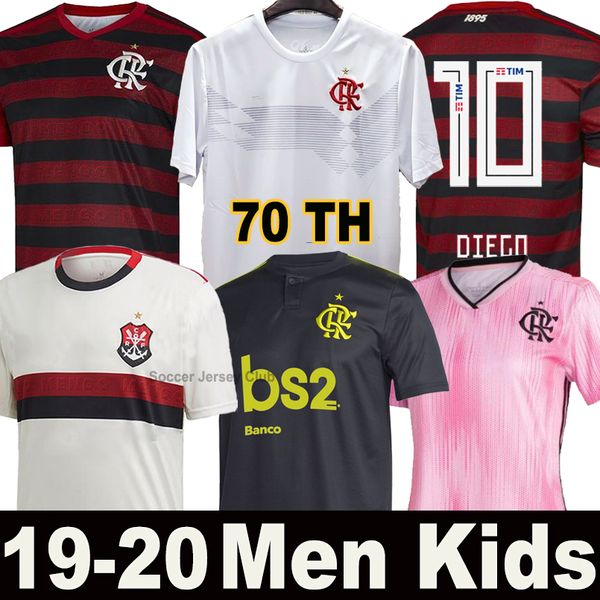 

2019 2020 cr flamengo third soccer jersey 70th anniversary guerrero diego ederson vinicius men kids women 19 20 football shirt thai quality, Black;yellow