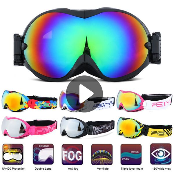 

ski goggles winter snow sports snowboard skiing eyewear anti-fog uv protection double lens glasses for women men youth skating