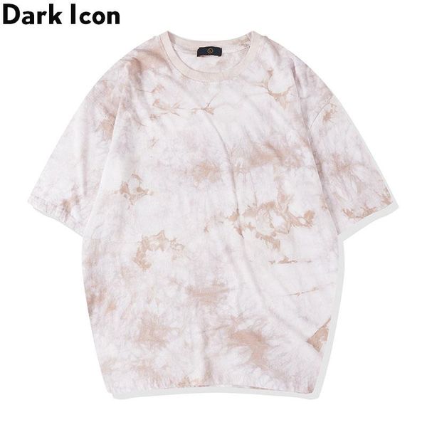 

dark icon tie dyeing oversized t-shirt men women 2020 summer hip hop tshirts cotton tee shirts streetwear clothing, White;black