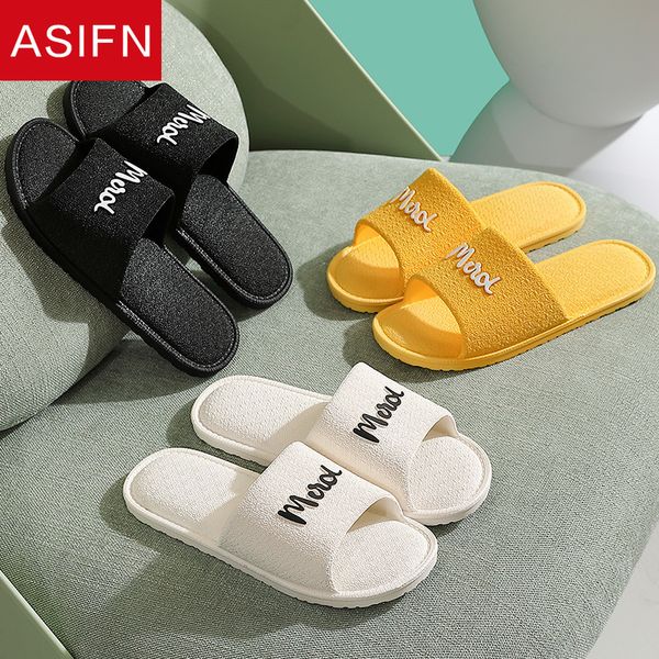 

asifn women men simple slippers bathroom slipper non slip indoor ladies flip flops mules slides shoes woman zapatos de mujer new, Black