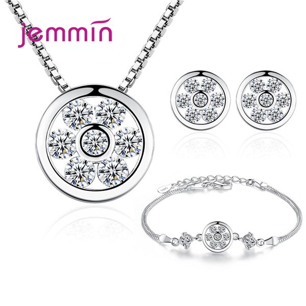 

authentic 925 sterling silver small round cubic zirconia pendant necklaces & earrings jewelry set fine jewelry making gift, Black