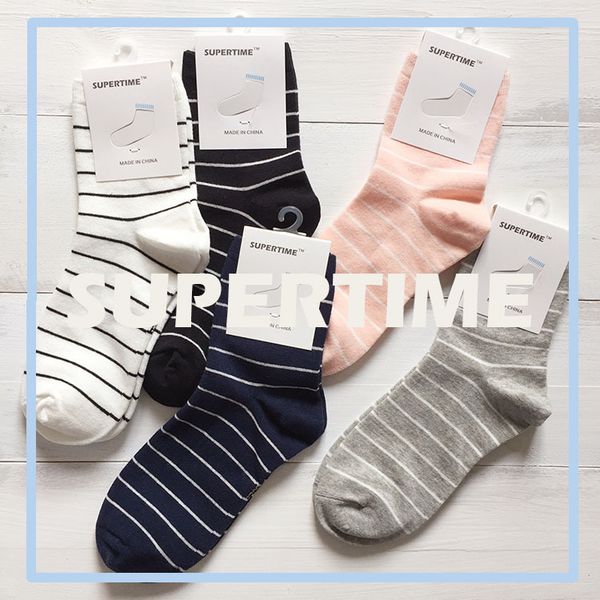 

women cotton socks fashion stripe sock autumn winter korea simple sock cute female socks wholesale kawaii girls gift, Black;white