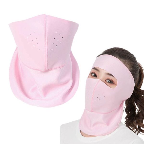 

ice silk solar frost quick dry cycling face mask bike riding fabric neck head scarf training bicycle sport sunscreen protector, Black