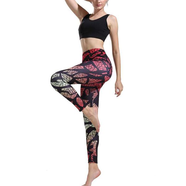 

women plus size printed hip yoga pants breathable leggings high waist running fitness sport leggings 2020, White;red