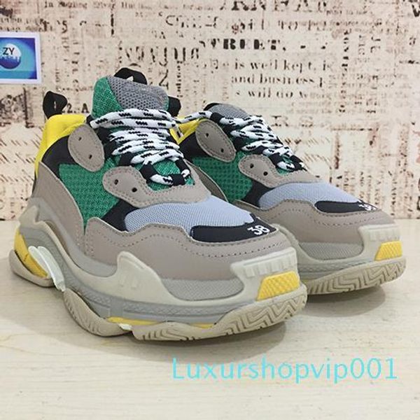 

горячая 2019 париж тройной с дизайн обуви низкой топ кроссовки тройной s мужские и женские ботинки повседневная обувь размер 36-45 с29, Black