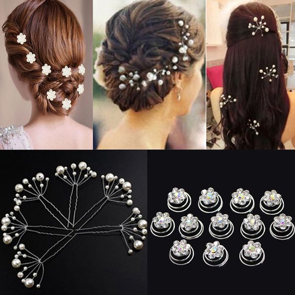 

bride bridesmaid hair accessories pearl hair pin clip crystal rhinestone wedding hairpins sticks for women headdress