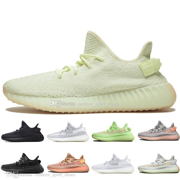 

kanye west butter v2 white black static reflective gid glow in the dark mens running shoes true form women sports designer sneakers