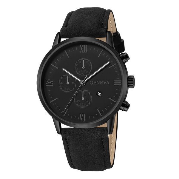 

2018 watch men luxury fashion faux leather blue ray glass quartz wristwatches with calendar relogio masculino reloj, Slivery;brown