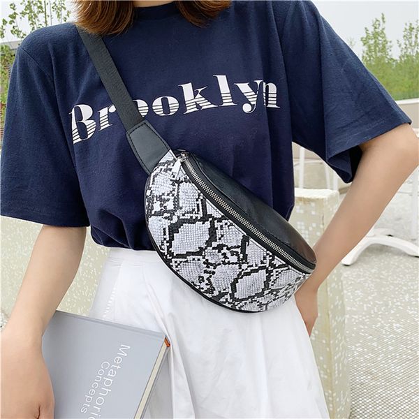 

serpentine fashion women's waist packs brief girls sling chest bag zipper belt bag for women ladies fanny bags travel bum bags