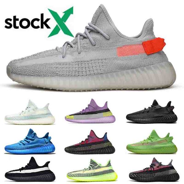 

running shoes kanye west new 2020 arrivals mens womens desert sage tail light static reflective cinder sports sneakers