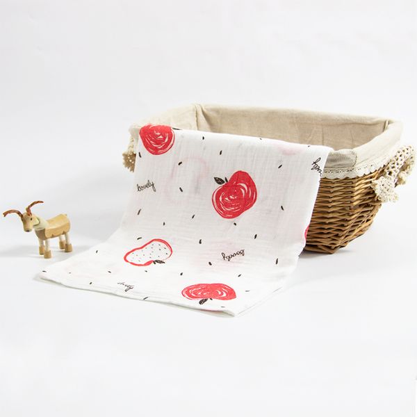 

muslin tree cute apple design printed newborn baby cotton blanket muslin soft tollder summer towel