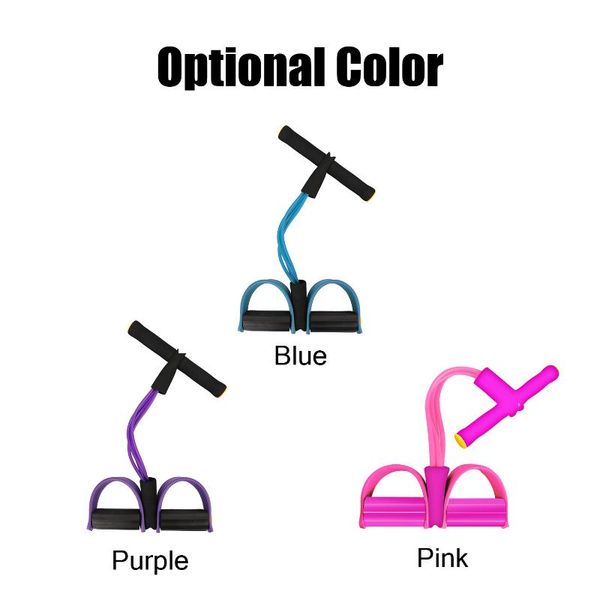 

resistance bands four tube home rope pedal exerciser tractor elastic calf sit-ups abdomen leg tensioner foot puller