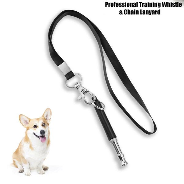 

New Dog-Whistle to stop Barking Adjustable Pitch Lanyard Strap Training Whistle