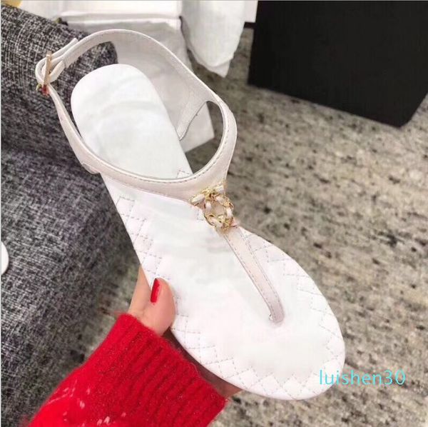

2020 summer designer sandals fashion c brands women casual leather sandals loafers women flip flops sandals l30, Black
