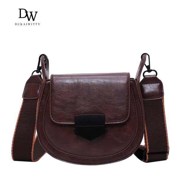 

mini solid color pu leather saddle bags for women 2019 fashion solid crossbody shoulder messenger bag female handbags