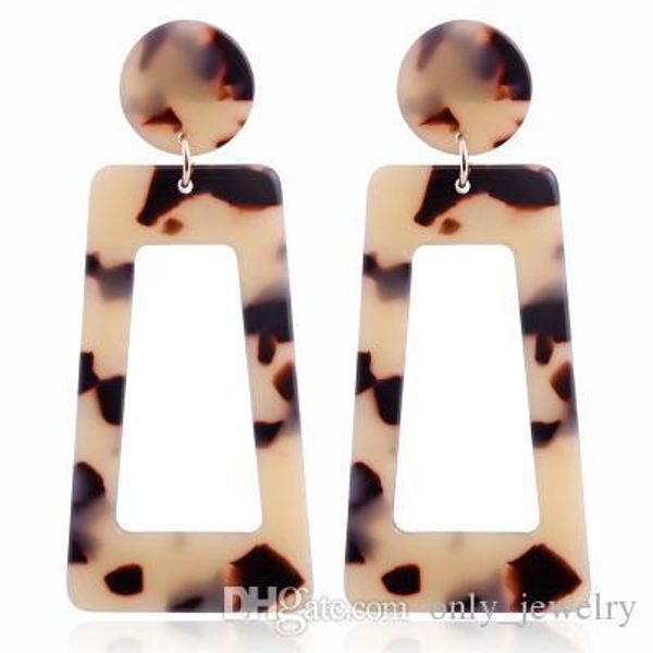 

famous design earrings luxury retro women bohemian earrings acrylic geometric square dangle earrings for gift new arrival, Silver