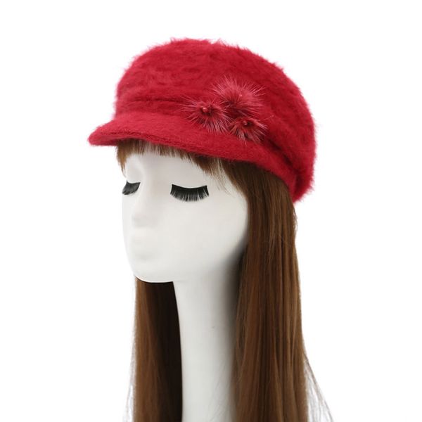 

beret beanie hat beanie women winter hat beret winter hats for women bonnet femme beanies for ladies cap a warm knitted, Blue;gray