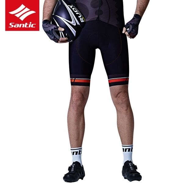 

cycling shorts santic men's quick dry professional sponge padded bicycle anti-uv mtb bike riding anti-sweat, Black
