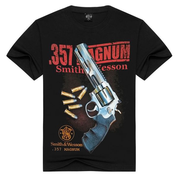 

мужские и женские хлопковые футболки с коротким рукавом дизайнер черный пистолет шаблон хлопка экипаж шеи рок спорта короткий рукав футболки, White;black