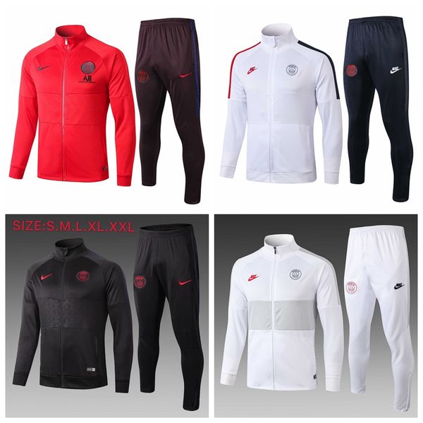 

new psg 2020 men football training tracksuit soccer training suit psg mbappe survetement de foot chandal football jogging suits, Gray