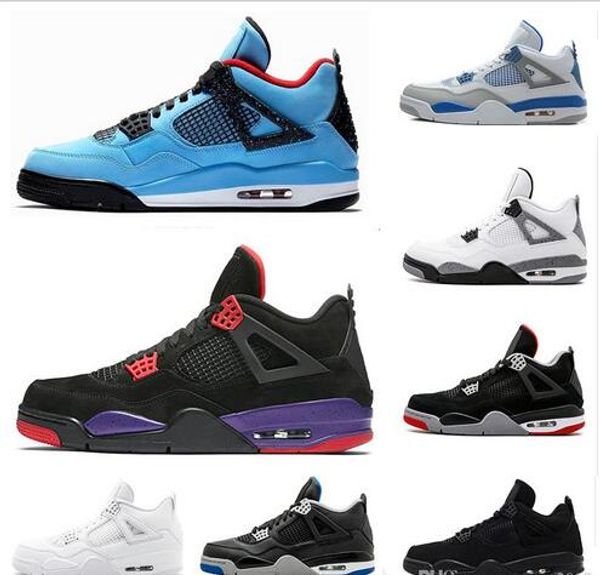 

4 4s Pure Money basketball shoes sneakers for men Black White Cement Bred fear Game Royal athletic men Sport designer shoes trainer scarpe