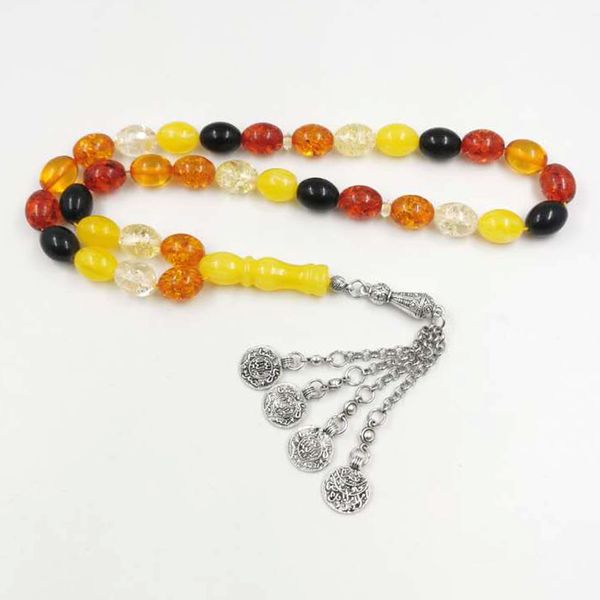

muslim rosary islam 33 prayer beads man's tasbih men accessories on hand metal tassel fashion arabic gifts bracelets, Black