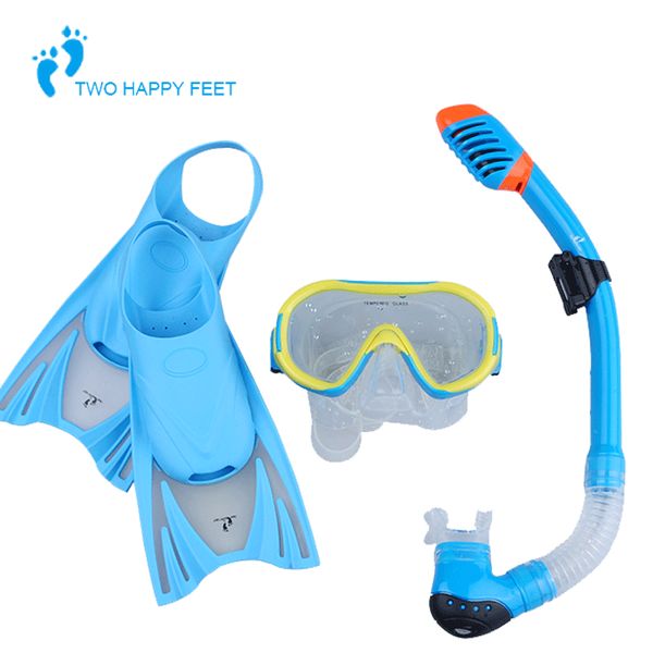 

kids children snorkeling swimming diving scuba mask snorkel fins flippers set ing