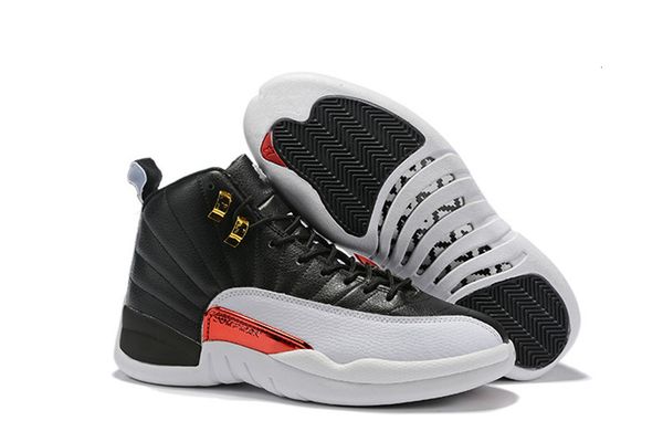 

with original box 12 xii black white men s basketball shoes 12s white grey outdoor sports sneakers size us7-13