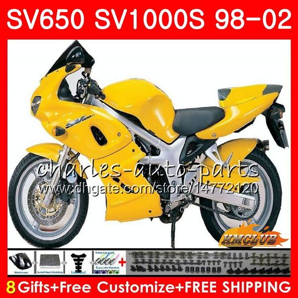 Corpo per SUZUKI SV650S SV400S SV1000S 98 99 00 01 02 26HC.23 SV 650S 400S 1000S SV650 SV400 S 1998 1999 2000 2001 2002 carenatura giallo caldo