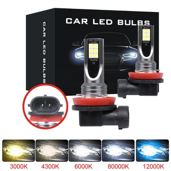 

elglux 2pcs h11 led car hb4 bbulbs h7 fog light h8 hb3 car lights 12v h9 9005 h11 auto 9006 daytime running lights lamp 6500k