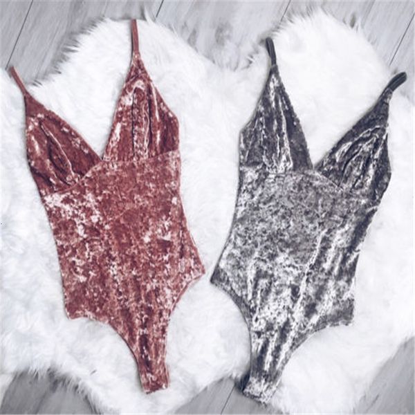 

женщины комбинезоны bodysuit женщины sexy v шеи backless спагетти ремень велюровый комбинезон новая женщина яркое tight slim fit rompers bod, Black;white