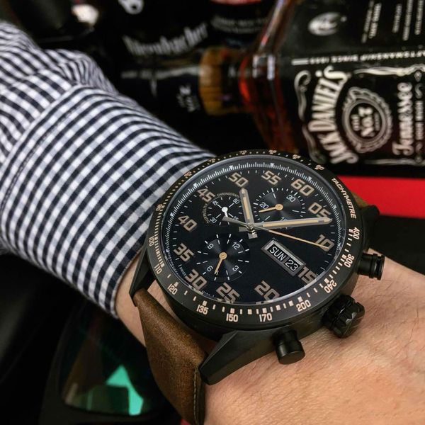 

Luxury watch carrera calibre 16 man 43mm watch ceramic bazel leather band 316l teel for man