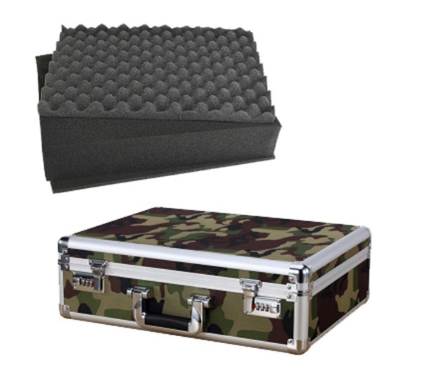 

aluminum tool case suitcase toolbox password box file box impact resistant safety case equipment camera with pre-cut foam
