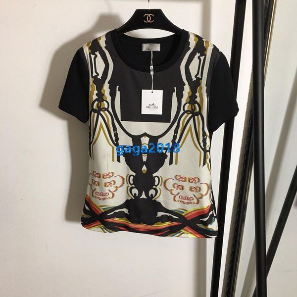 

high end женщины девушки футболка с геометрическим лоскутным мотивом круглый вырез с коротким рукавом блузка летняя футболка модный дизайн р, White